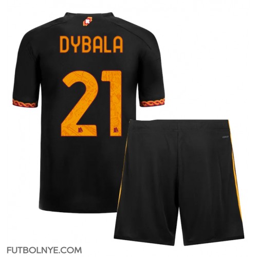Camiseta AS Roma Paulo Dybala #21 Tercera Equipación para niños 2023-24 manga corta (+ pantalones cortos)